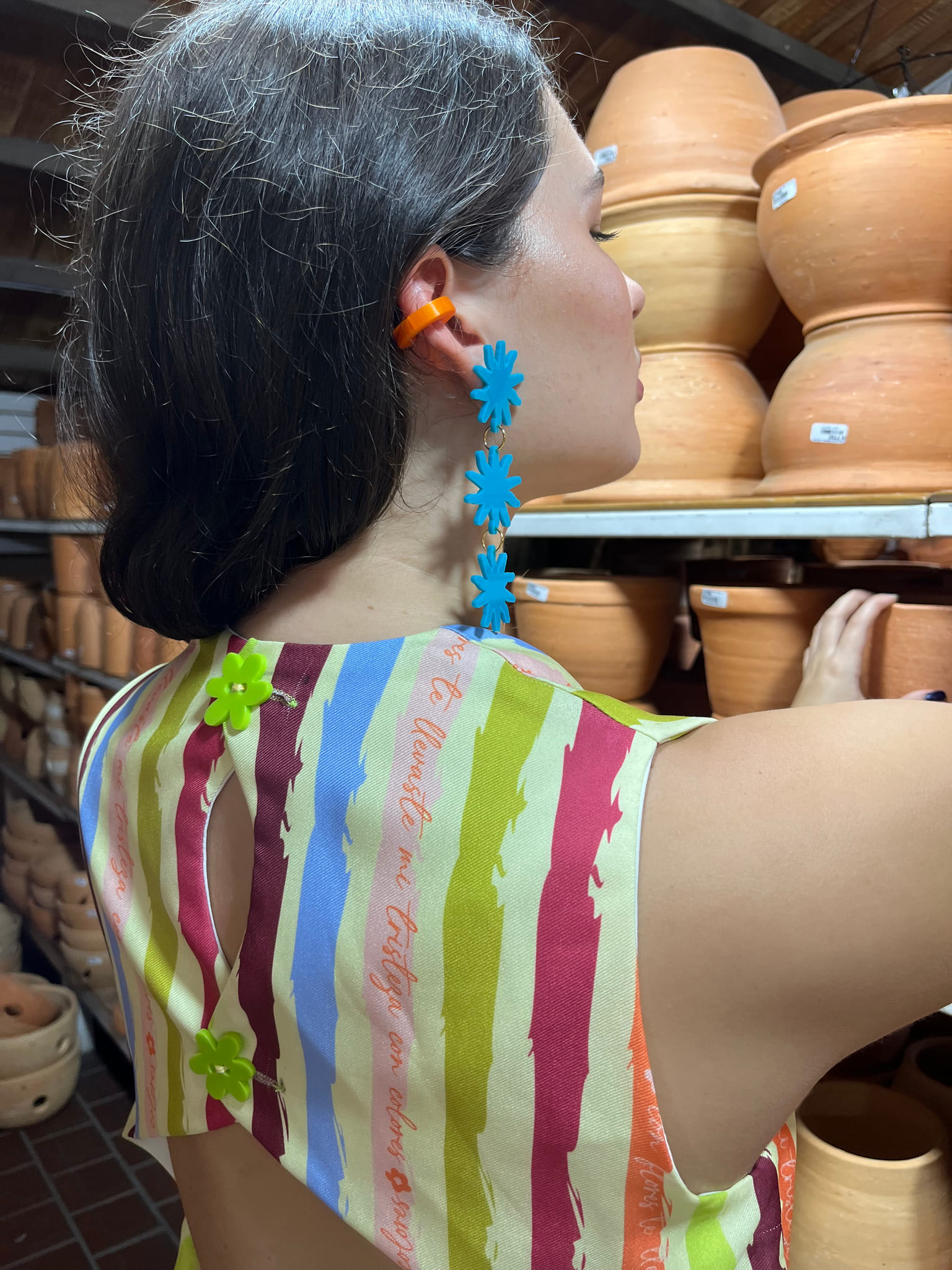 Aretes petunia agua marina